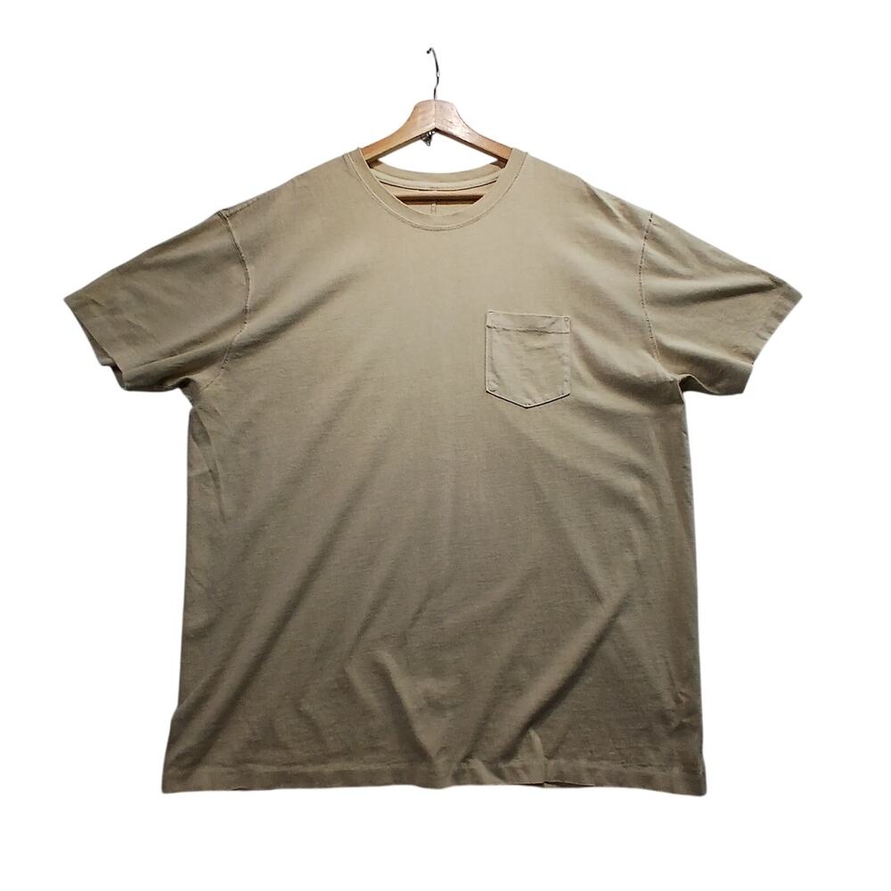 John Elliott Mens Tan Beige Pocket T Shirt Short Sleeve Size 5 XXL USA
